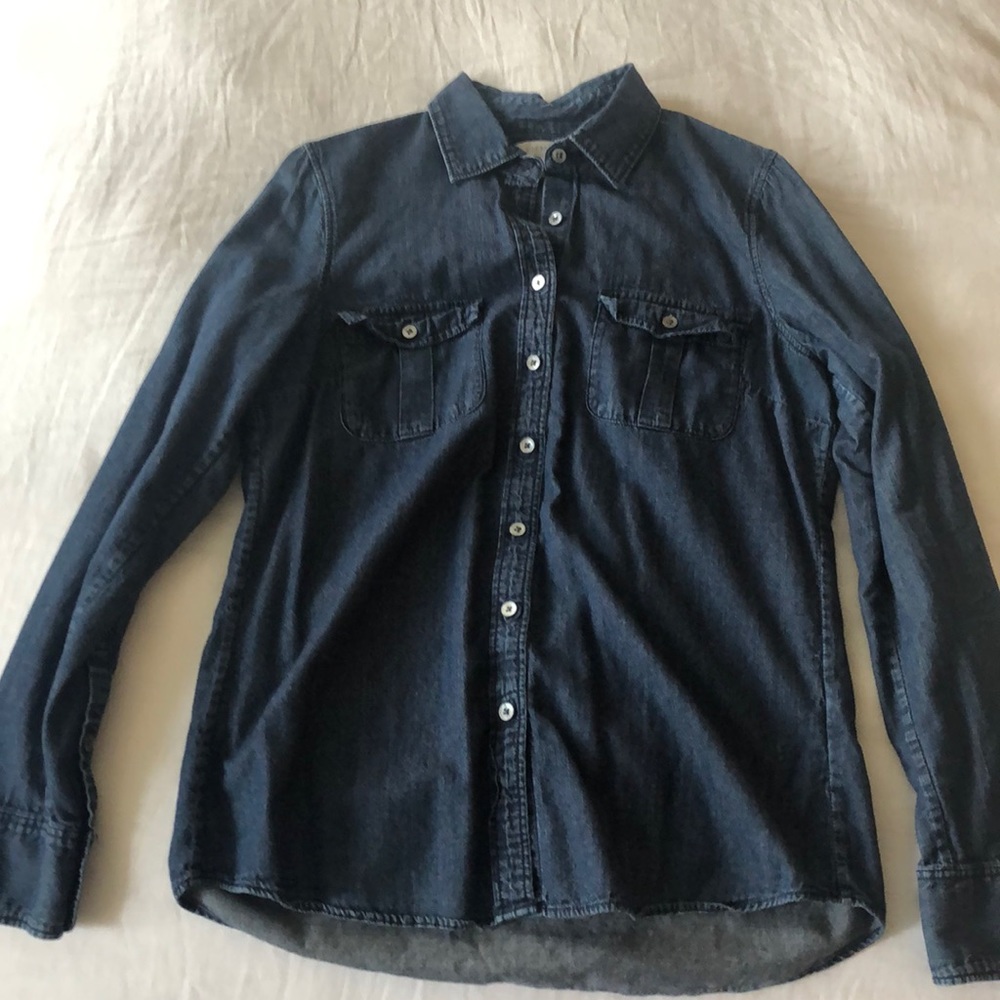 Dark denim J.Crew western buttondown 💙